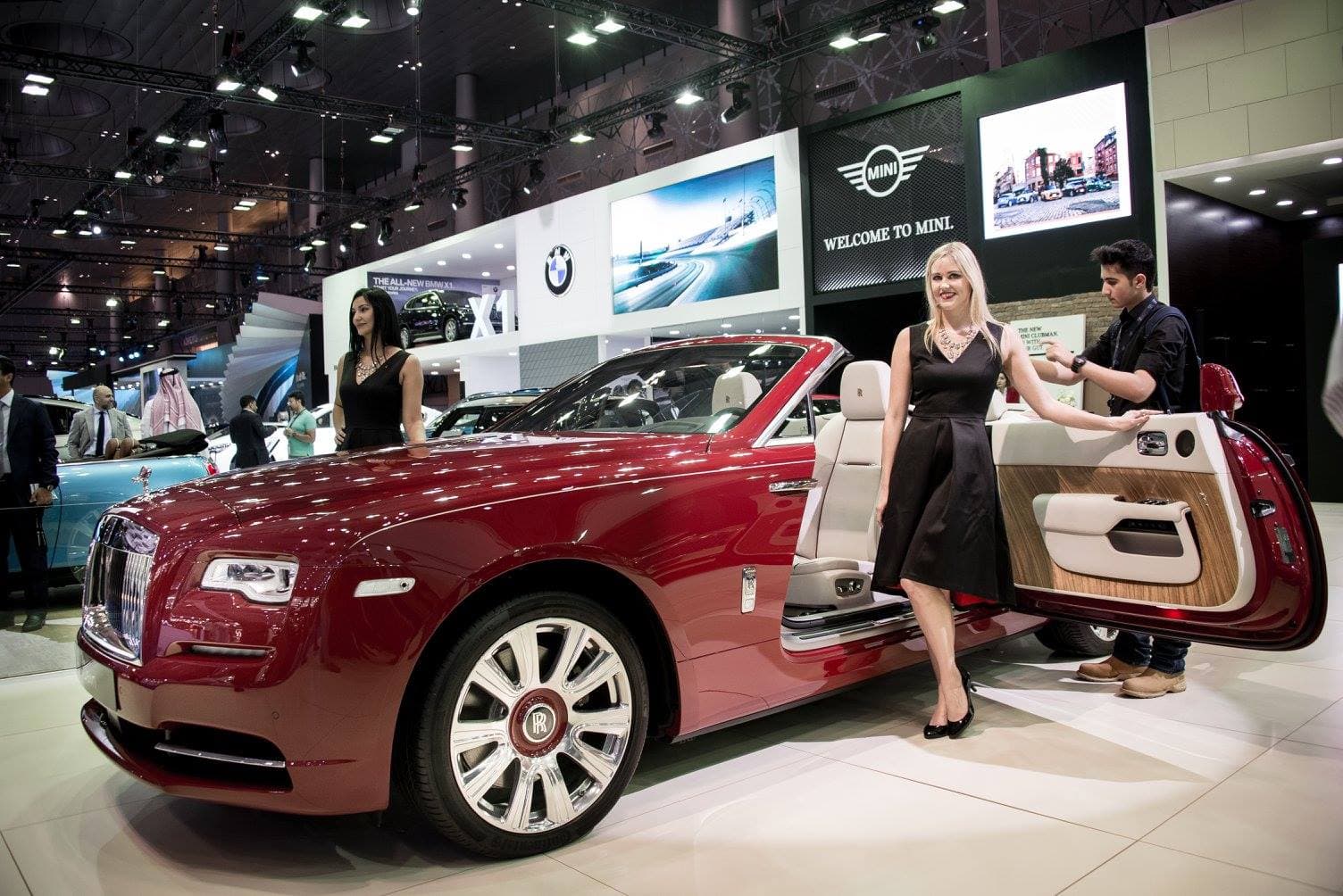 Mini Cooper, Rolls-Royce, Ferrari, Maserati, Land Rover & Jaguar Stands at Qatar Motor Show